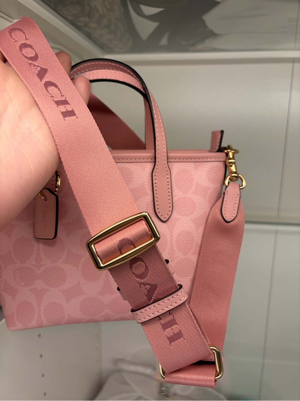 Coach Mini City Tote in Powder Pink w/Crossbody Strap - Picture 16 of 16